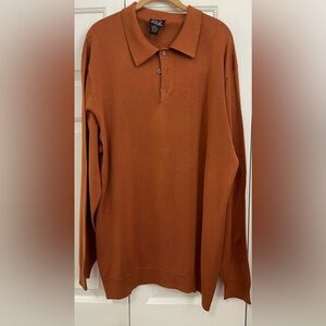 Jos A Bank Signature Collection Polo Men’s  100% Silk Sweater Rust XXL